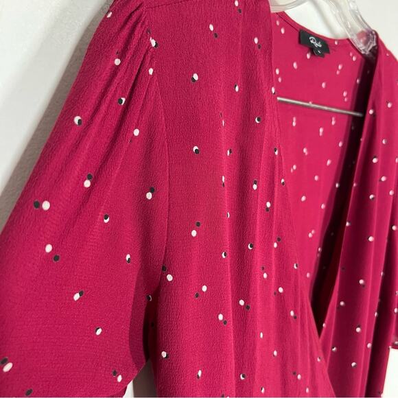 Rails Sz S Aimee Wrap Dress in Rouge Offset Dot - Picture 5 of 9